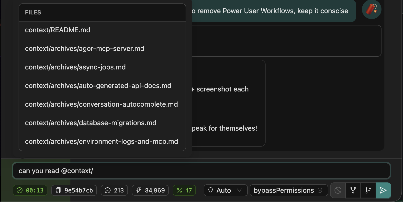File autocomplete in prompt input