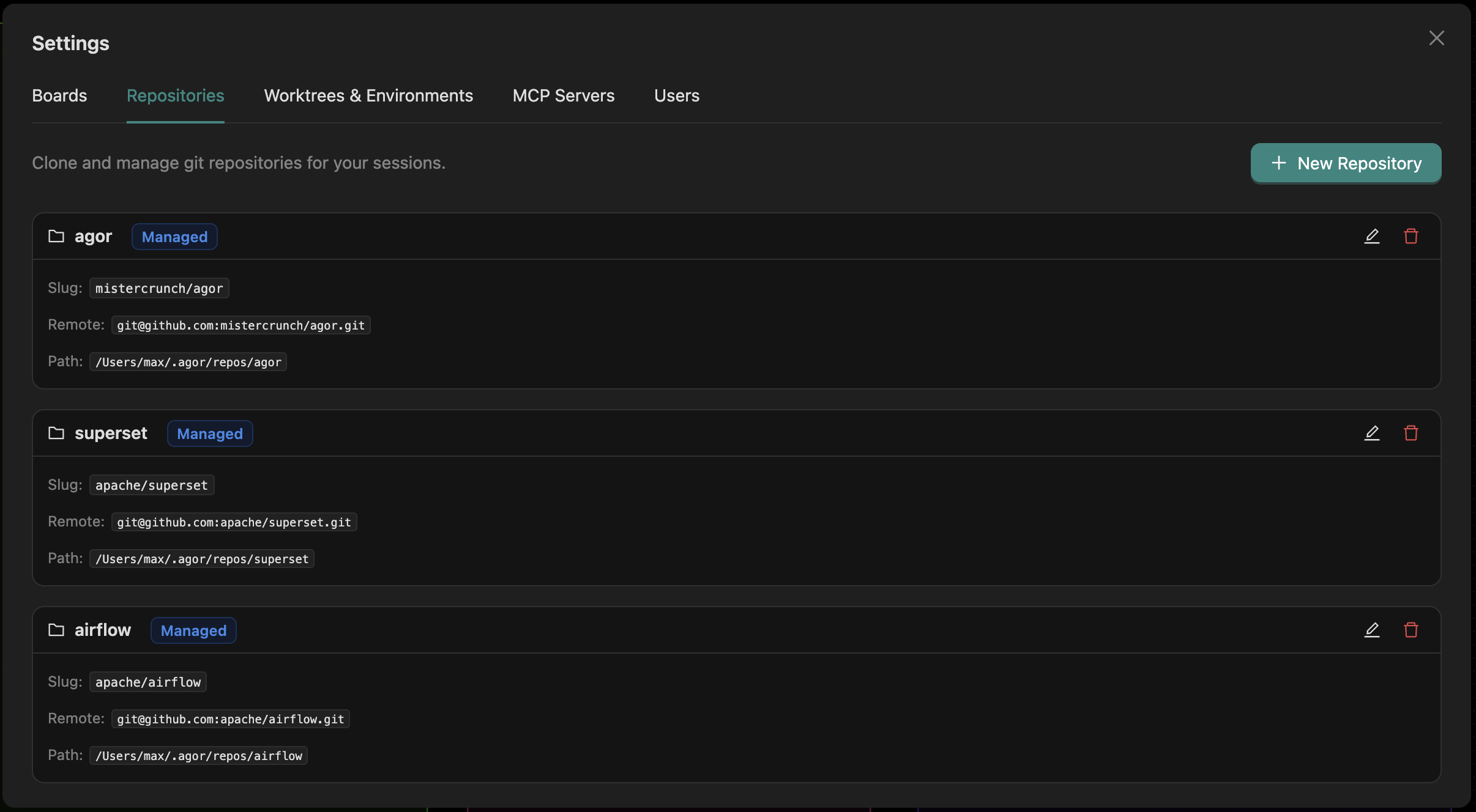 Settings Modal