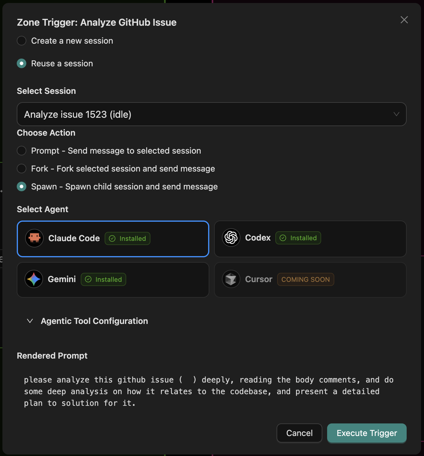 Zone Trigger Modal
